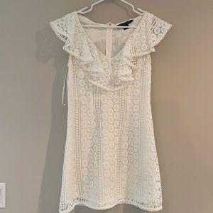Lace detailed white dress